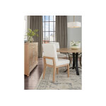 Crafted Cherry Dining by Ben & Erin Napier UPH SIDE CHAIR WHITE FABRIC - Image 8