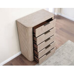 Henry Reeded Queen 4-piece Bedroom Set, Tan Finish