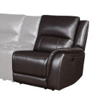 Alexandria Right-arm-facing Leather Recliner With Power Footrest, Chocolate