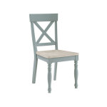 Darcy Solid Wood Side Chair, Mint Green And Parchment Finish - Image 4