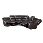 Alexandria Armless Leather Reclining Chair With Power Footrest, Chocolate - Image 7