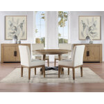 Aubrey 5-piece 54″ Round Dining Table Set, Driftwood - Image 3