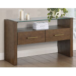 Garland, Sofa Table, Glass Top, Toffee Finish
