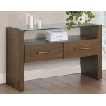 Garland, Sofa Table, Glass Top, Toffee Finish