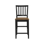 Joplin Solid Wood 24″ Farmhouse Counter Stool, Walnut And Ebony Finish - Image 5