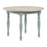 Darcy 5-piece 42″ Round Dining Set, Mint Green And Washed Linen Finish - Image 5