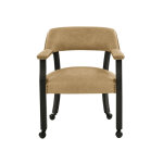 Rylie Captains Chair, Black Finish With Sand Vegan Leather - Image 3