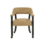 Rylie Captains Chair, Black Finish With Sand Vegan Leather - Image 2
