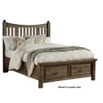 Maple Road Queen Slat Poster Storage Bed