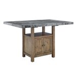 Grayson 60-inch Gray Marble Top Counter Storage Table