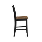 Joplin Solid Wood 24″ Farmhouse Counter Stool, Walnut And Ebony Finish - Image 7