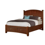 Bonanza Queen, & King Poster Storage Bed - Cherry Finish