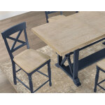 Darcy 64-82″counter Table With 18-inch Leaf, Midnight Blue And Natural Finish - Image 16