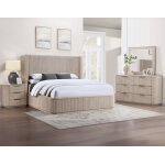 Henry Reeded Queen 4-piece Bedroom Set, Tan Finish - Image 22