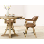 Rylie 48-inch Round Counter Table Top With 4 Drawers, Caramel Finish