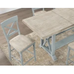 Darcy 5-piece 64-82″counter Set With 18-inch Leaf, Mint Green And Washed Linen Finish - Image 19