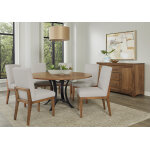 Crafted Cherry Dining by Ben & Erin Napier 60 inch ROUND TABLE w/ Metal Base - Image 5