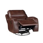 Keily Recliner, Manual Swivel, Glider, Brown - Image 8