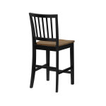 Joplin Solid Wood 24″ Farmhouse Counter Stool, Walnut And Ebony Finish - Image 8