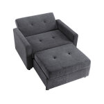 Noah Convertible Sleeper Chair-and-a-half, Gray - Image 11
