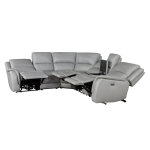 Alexandria Right-arm-facing Leather Recliner With Power Footrest, Stone - Image 6