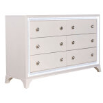 Cassie Illuminating Glam Dresser And Mirror, Shimmering Pearl Finish - Image 14