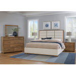 Crafted Oak by Ben & Erin Napier Erin's Upholstered Bed - White Fabric - Image 3