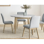 Vida 5-piece 48″ Round White Marble Dining Set - Image 6