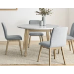 Vida 5-piece 48″ Round White Marble Dining Set - Image 5