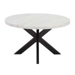 Xena 52-inch Round Dining Table, White Marble Top - Image 8