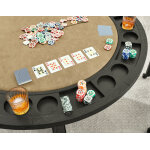 Rylie Folding Game Table Top, Black Finish With Sand Vegan Leather - Image 6