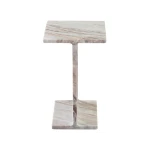 Irma I-beam Solid Toronto Brown Marble Accent Table - Image 5
