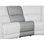 Alexandria Armless Leather Reclining Chair With Power Footrest, Stone