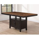 Bermuda 60-80″ Storage Counter Table With 20″ Leaf