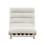Nicco 30-inch Bar Chair, Eggshell Polyester Fabric - Image 5