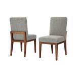 Dovetail Dining UPHOLSTERED SIDE CHAIR CHARCOAL FABRIC