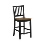 Joplin Solid Wood 24″ Farmhouse Counter Stool, Walnut And Ebony Finish - Image 6