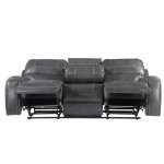 Keily Sofa, Manual Reclining, Drop-down Console, Grey - Image 4