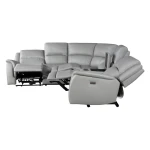 Alexandria Leather 6-piece Power Reclining Set, Stone - Image 4
