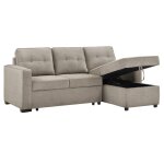 Noah Flippable, Convertible Storage Sleeper Chofa, Tan - Image 25