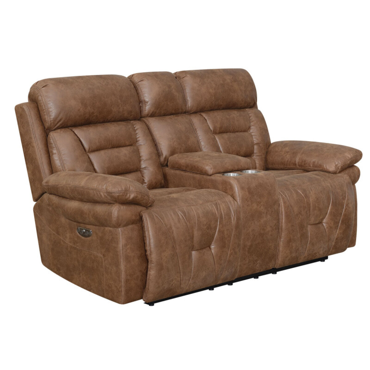 737342b332d179599678a31e84b86e03 Brock Dual-power Reclining Console Loveseat, Cinnamon - Image 1