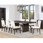 Evan 5-piece 78-96-inch Dining Set With 4 Eggshell Linen-look Side Chairs - Image 5