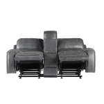 Keily Console Loveseat, Manual Reclining, Glider, Grey - Image 7