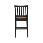 Joplin Solid Wood 24″ Farmhouse Counter Stool, Walnut And Ebony Finish - Image 9