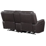 Alexandria Leather Power Reclining Console Loveseat, Chocolate - Image 10