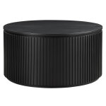 Colvin, 36″ Round Cocktail Table, Castered, Black - Image 3