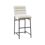 Nicco 30-inch Bar Chair, Eggshell Polyester Fabric - Image 8