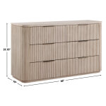 Henry 65″ 6-drawer Reeded Dresser, Tan Finish