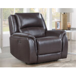 Alexandria Leather Power Recliner, Chocolate - Image 3