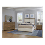 Crafted Oak by Ben & Erin Napier Erin's Upholstered Bed - White Fabric - Image 4